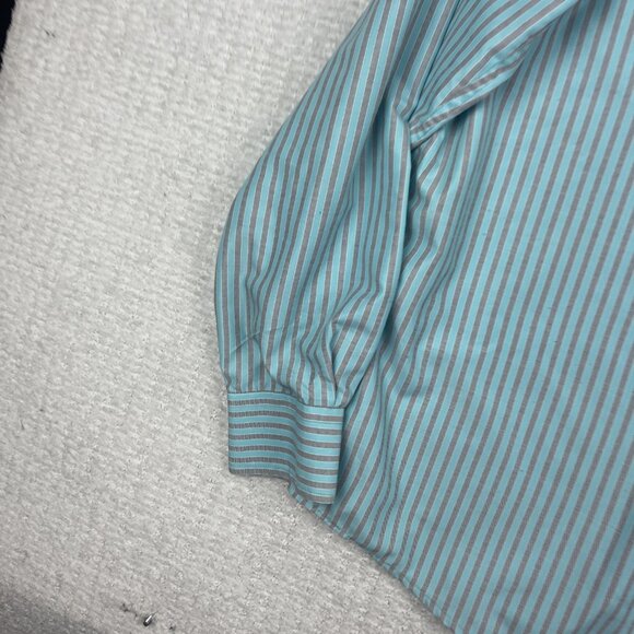 Ermenegildo Zegna Dress Shirt Men XL 16 1/2 Baby Blue / Grey Silver Lined - Picture 15 of 16